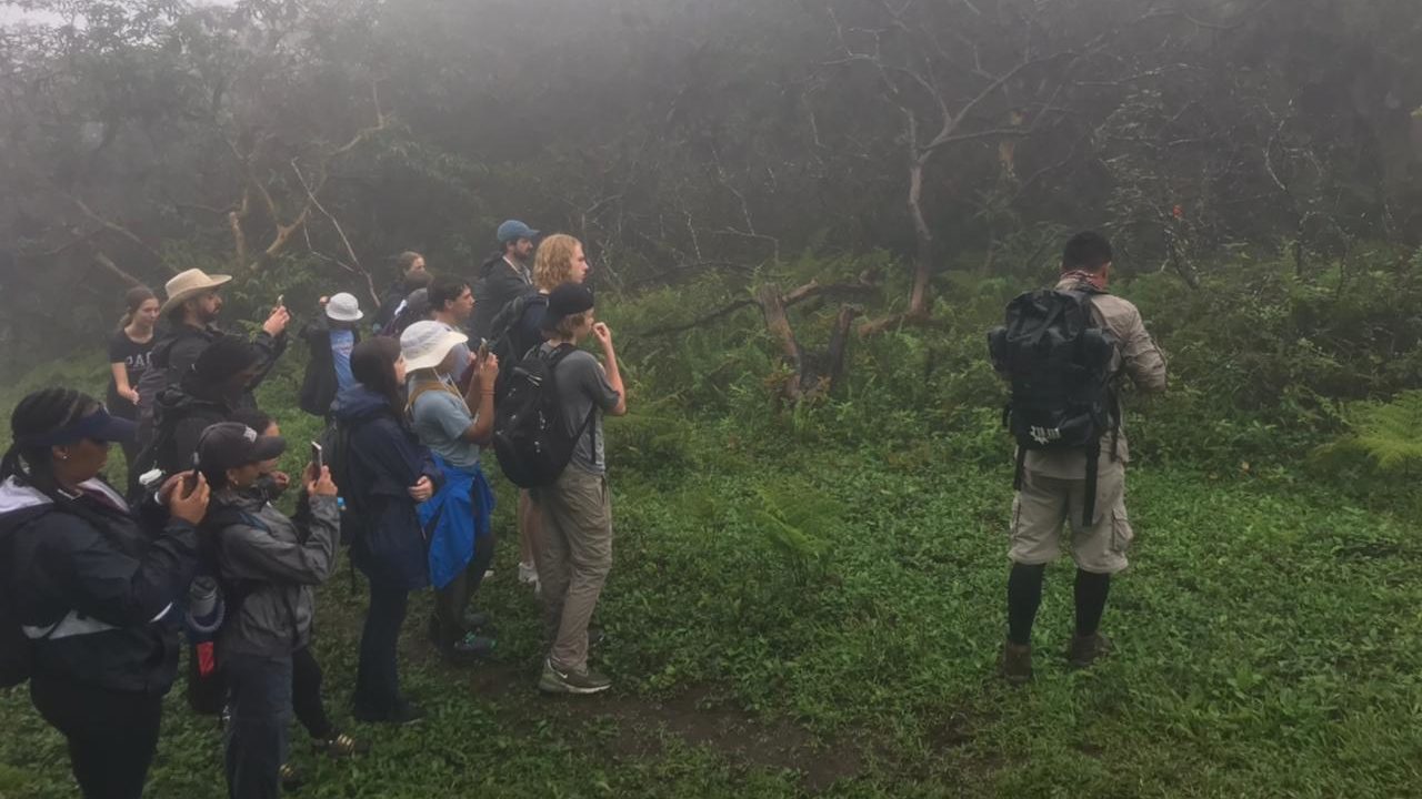Galapagos student tour, guided hike