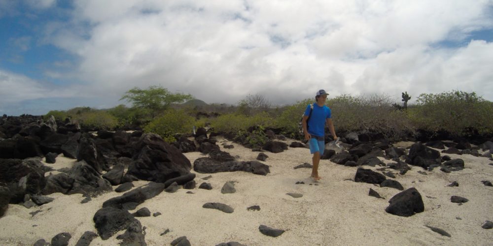 Galapagos Land-based sustainable tour hike beach