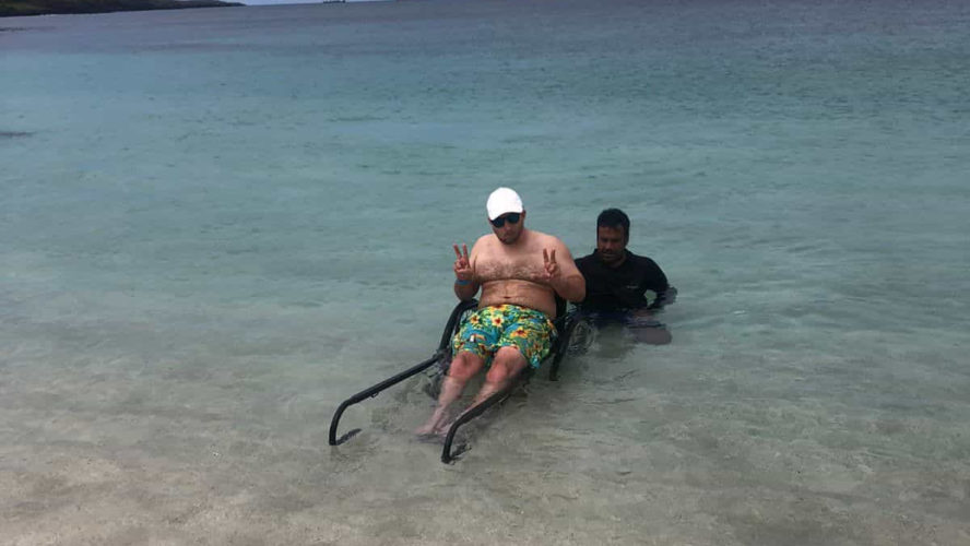 Accessible snorkeling experience in the Galápagos Islands, part of a wheelchair-accessible Galápagos tour