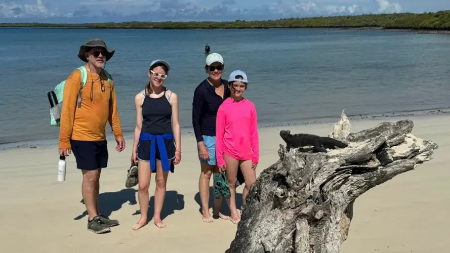 Family Travel in the Galapagos - Galapagos land tour - family beach in the galapagos
