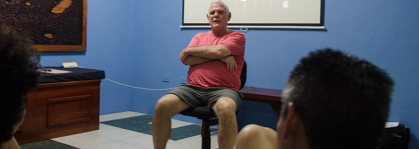 Dr. Sam Ham Talking to the Galakiwi Guides